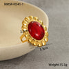 Wholesale Stainless Steel Rings Geometric Pattern Retro Light Luxury Style Electroplating