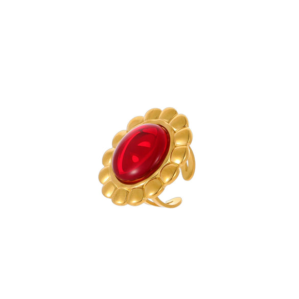 Wholesale Stainless Steel Rings Geometric Pattern Retro Light Luxury Style Electroplating