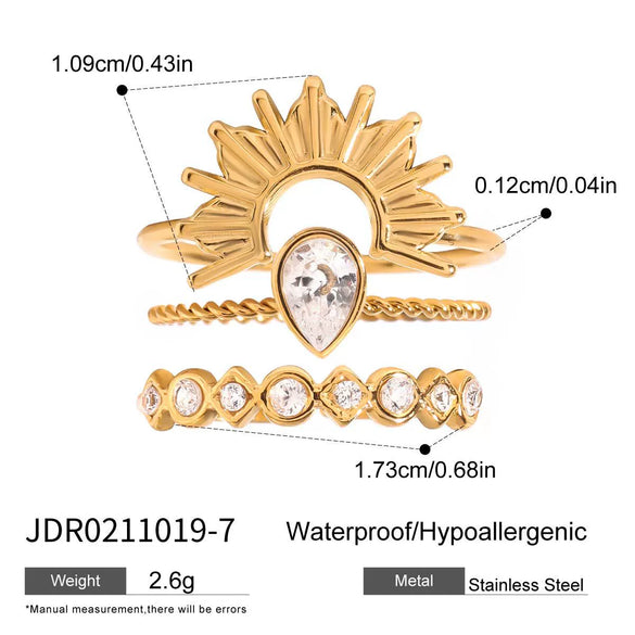 Wholesale Stainless Steel Rings With Geometric Pattern For Women Stacked Wear Electroplated High End Feeling
