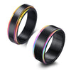 Wholesale Stainless Steel Rotatable Ring For Men In Black
