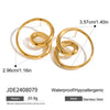 Wholesale Stainless Steel Rotating Hollow Earrings With Geometric Style And 18K Gold Plated Electroplating For Women
