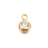 Wholesale Stainless Steel Round Birthstone Pendant Accessories With Electroplating