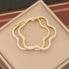Wholesale Stainless Steel Round Flower Shaped Geometric Diamond Earrings For Women