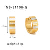 Wholesale Stainless Steel Round Geometric Earrings Inlaid With Zircon And Natural Stone 18K Vacuum Plated For Women Fashionable Simple Design Color Preserving