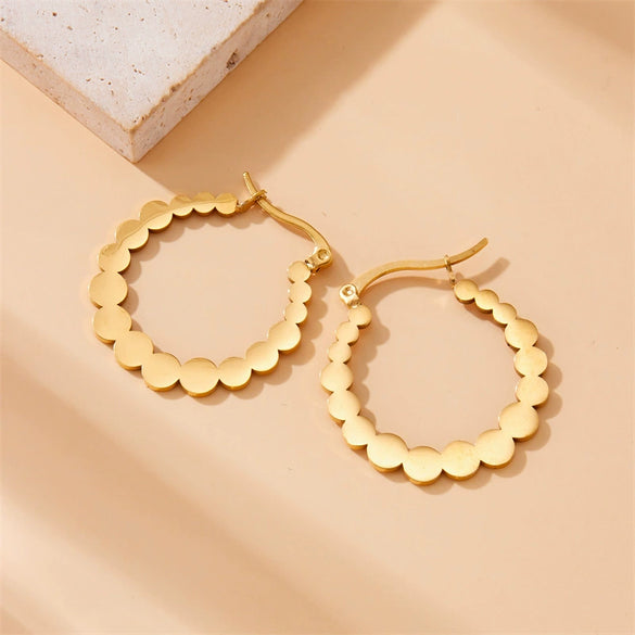 Wholesale Stainless Steel Round Geometric Electroplated Fashion Cold Style Women's Earrings