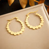 Wholesale Stainless Steel Round Geometric Electroplated Fashion Cold Style Women's Earrings