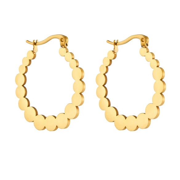 Wholesale Stainless Steel Round Geometric Electroplated Fashion Cold Style Women's Earrings
