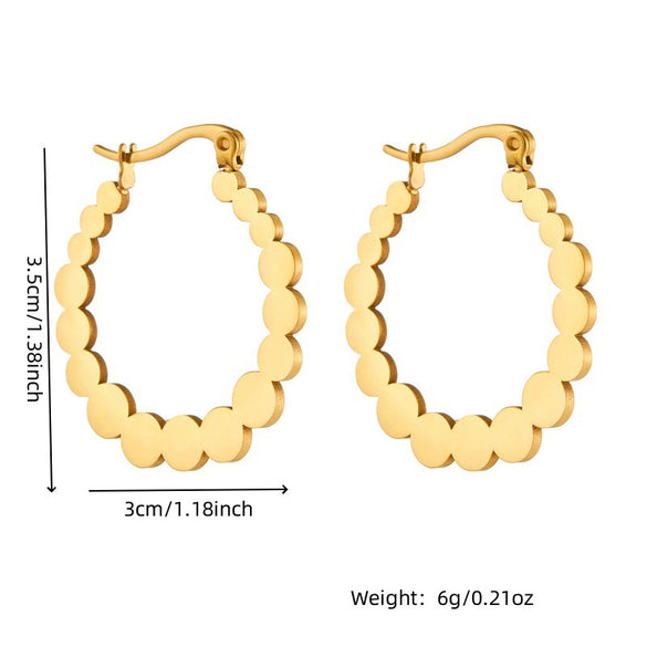 Wholesale Stainless Steel Round Geometric Electroplated Fashion Cold Style Women's Earrings