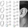 Wholesale Stainless Steel Round Geometric Zircon Earrings With Electroplating