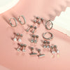 Wholesale Stainless Steel Round Geometric Zircon Earrings With Electroplating