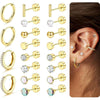 Wholesale Stainless Steel Round Geometric Zircon Earrings With Electroplating