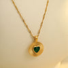 Wholesale Stainless Steel Round Inlaid Love Zircon Electroplated Clavicle Chain Necklace For Women