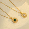 Wholesale Stainless Steel Round Inlaid Love Zircon Electroplated Clavicle Chain Necklace For Women