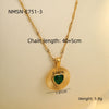 Wholesale Stainless Steel Round Inlaid Love Zircon Electroplated Clavicle Chain Necklace For Women