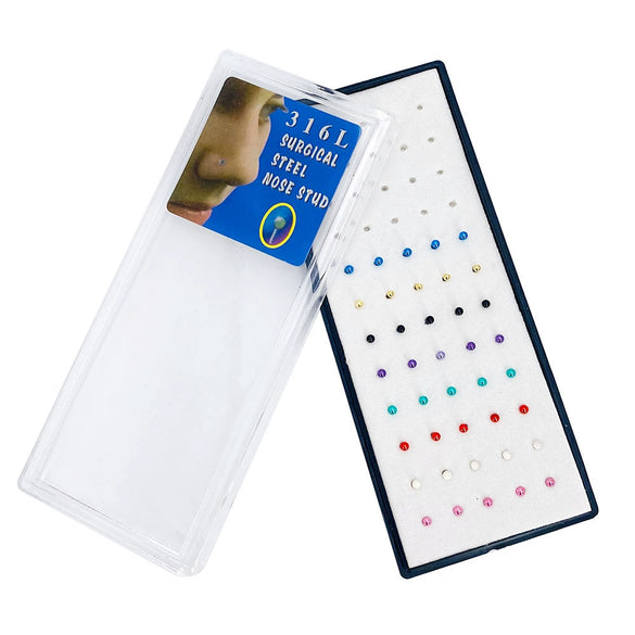 Wholesale Stainless Steel Round Nose Ring Piercing Jewelry With Electroplating