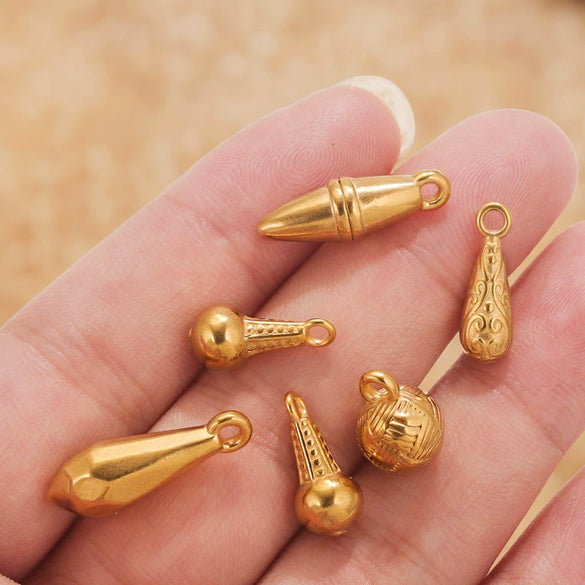 Wholesale Stainless Steel Round Pendant Necklace Accessories Electroplated 18K Gold Color Diy Jewelry