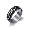 Wholesale Stainless Steel Round Ring Hiphop Retro Style Personality Design Apply Oil Processing Unisex