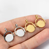 Wholesale Stainless Steel Round Rotatable Pendant And Earrings With Electroplating Treatment