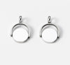 Wholesale Stainless Steel Round Rotatable Pendant And Earrings With Electroplating Treatment