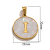 Wholesale Stainless Steel Round Shell Letter Pendant Jewelry Accessories Necklace Electroplated 18K Diy Handmade Fashion Style