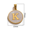 Wholesale Stainless Steel Round Shell Letter Pendant Jewelry Accessories Necklace Electroplated 18K Diy Handmade Fashion Style
