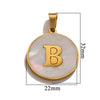 Wholesale Stainless Steel Round Shell Letter Pendant Jewelry Accessories Necklace Electroplated 18K Diy Handmade Fashion Style