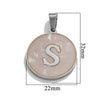 Wholesale Stainless Steel Round Shell Letter Pendant Jewelry Accessories Necklace Electroplated 18K Diy Handmade Fashion Style
