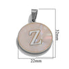 Wholesale Stainless Steel Round Shell Letter Pendant Jewelry Accessories Necklace Electroplated 18K Diy Handmade Fashion Style