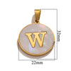 Wholesale Stainless Steel Round Shell Letter Pendant Jewelry Accessories Necklace Electroplated 18K Diy Handmade Fashion Style