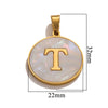 Wholesale Stainless Steel Round Shell Letter Pendant Jewelry Accessories Necklace Electroplated 18K Diy Handmade Fashion Style