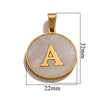 Wholesale Stainless Steel Round Shell Letter Pendant Jewelry Accessories Necklace Electroplated 18K Diy Handmade Fashion Style
