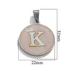 Wholesale Stainless Steel Round Shell Letter Pendant Jewelry Accessories Necklace Electroplated 18K Diy Handmade Fashion Style