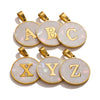 Wholesale Stainless Steel Round Shell Letter Pendant Jewelry Accessories Necklace Electroplated 18K Diy Handmade Fashion Style