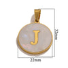 Wholesale Stainless Steel Round Shell Letter Pendant Jewelry Accessories Necklace Electroplated 18K Diy Handmade Fashion Style