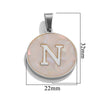 Wholesale Stainless Steel Round Shell Letter Pendant Jewelry Accessories Necklace Electroplated 18K Diy Handmade Fashion Style