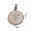 Wholesale Stainless Steel Round Shell Letter Pendant Jewelry Accessories Necklace Electroplated 18K Diy Handmade Fashion Style