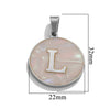 Wholesale Stainless Steel Round Shell Letter Pendant Jewelry Accessories Necklace Electroplated 18K Diy Handmade Fashion Style