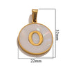 Wholesale Stainless Steel Round Shell Letter Pendant Jewelry Accessories Necklace Electroplated 18K Diy Handmade Fashion Style