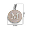 Wholesale Stainless Steel Round Shell Letter Pendant Jewelry Accessories Necklace Electroplated 18K Diy Handmade Fashion Style