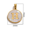Wholesale Stainless Steel Round Shell Letter Pendant Jewelry Accessories Necklace Electroplated 18K Diy Handmade Fashion Style