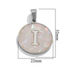 Wholesale Stainless Steel Round Shell Letter Pendant Jewelry Accessories Necklace Electroplated 18K Diy Handmade Fashion Style