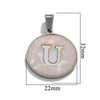 Wholesale Stainless Steel Round Shell Letter Pendant Jewelry Accessories Necklace Electroplated 18K Diy Handmade Fashion Style