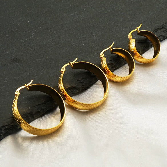 Wholesale Stainless Steel Round U Shaped Geometric Electroplated Women's Earrings