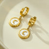 Wholesale Stainless Steel Shell Moon Pendant Necklace And Earrings Retro Fashion Electroplated