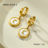 Wholesale Stainless Steel Shell Moon Pendant Necklace And Earrings Retro Fashion Electroplated
