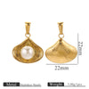 Wholesale Stainless Steel Shell Pattern Imitation Pearl Pendant Jewelry Accessories With Electroplating For Necklace And Bracelet