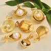 Wholesale Stainless Steel Shell Pattern Imitation Pearl Pendant Jewelry Accessories With Electroplating For Necklace And Bracelet