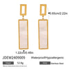 Wholesale Stainless Steel Shell Pendant Earrings With Imitation Pearl And Geometric Design Electroplated