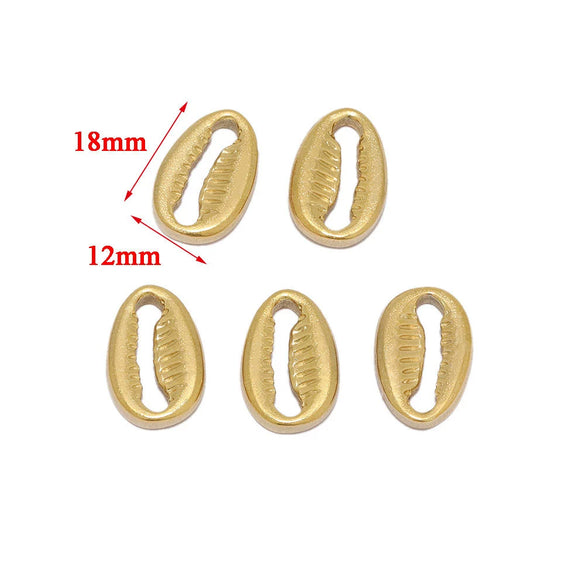 Wholesale Stainless Steel Shell Shaped Hollow Pendant Necklace And Bracelet Accessories With Vacuum Electroplated Finish