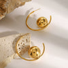 Wholesale Stainless Steel Simple Cshaped Geometric Electroplated Women's Earrings